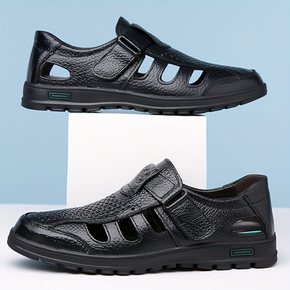 Men's Breathable Casual Leather Outdoor Shoes for Summer