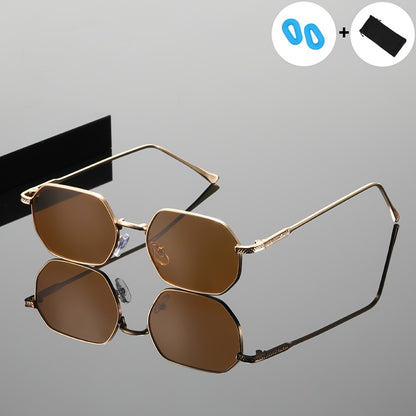 Unisex Vintage Sunglasses with UV400 Protection and Golden Frame