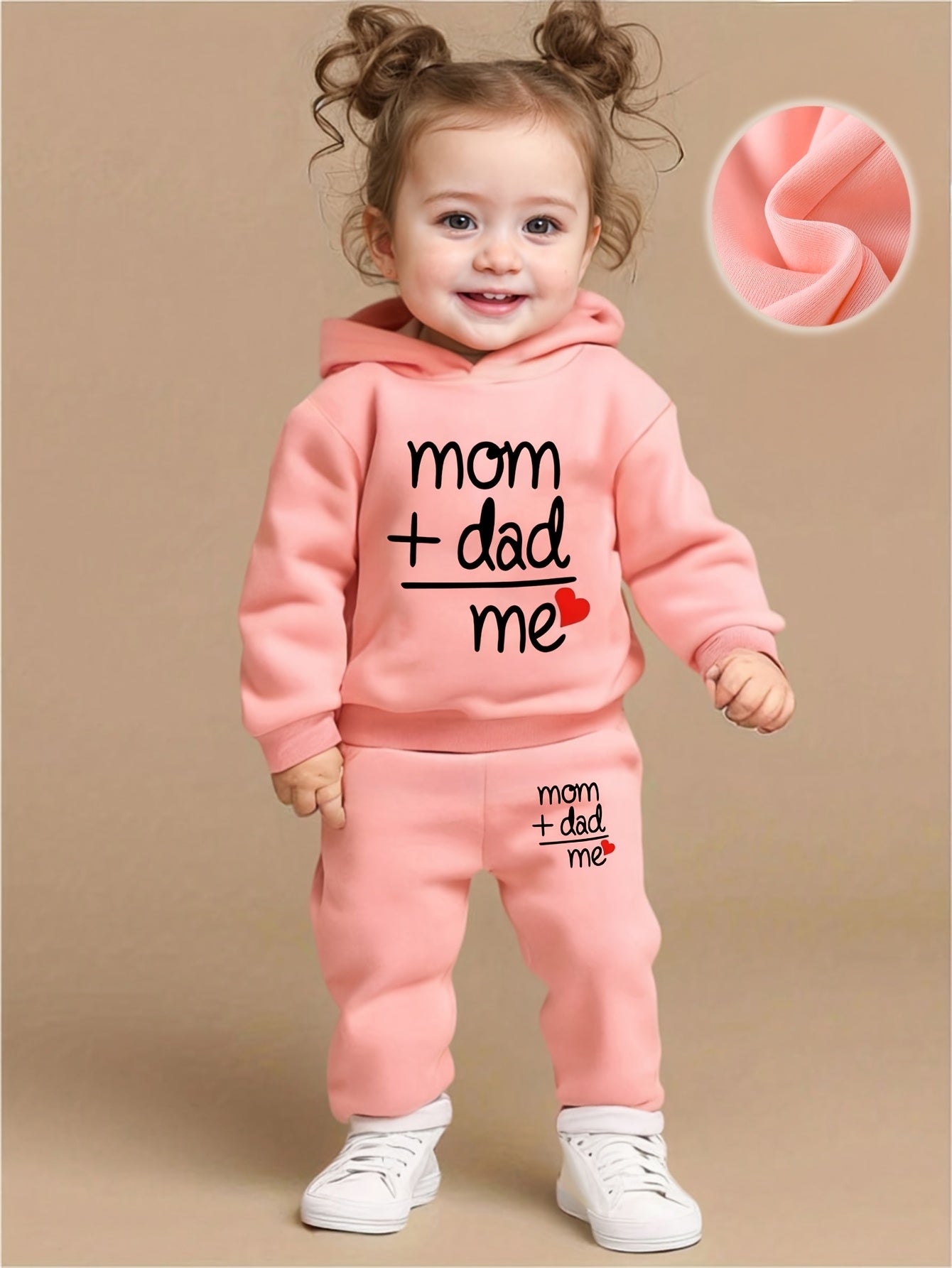 Toddler Girl's Casual 'Love' Letter Print Hoodie & Pants Set