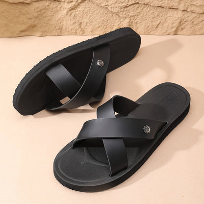 Men's Cross-Strap Casual Sandals with Soft EVA Sole