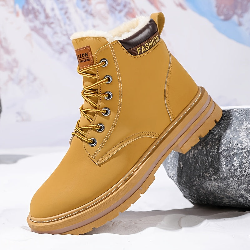 Men's Plus Size Ankle Boots with Plush Lining for All Seasons