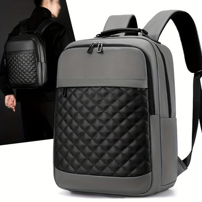 Classic -patterned business backpack, suitable for both men and women. Crafted with high-quality materials, featuring a simple yet elegant design with refined zipper details and spacious compartmentalized storage to showcase