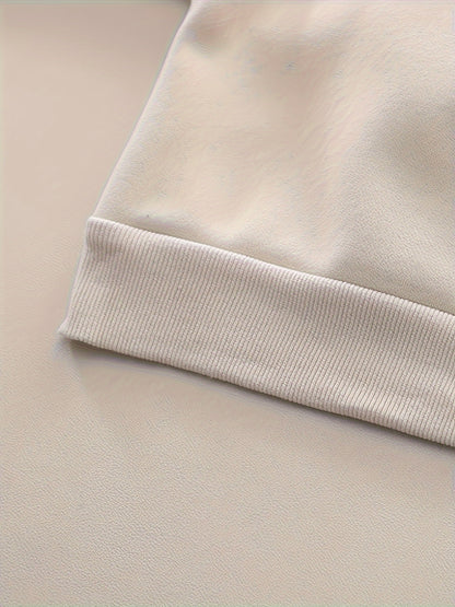 Baby Boys' Winter Warmth Fleece-Lined Sweatshirt & Pants Set - Soft & Brown Round Neck Outfit with Cuffs, Machine Washable Toddler Clothes for Autumn/Winter, Cozy Casual Playwear for Cold Weather, for Outdoor, Thick