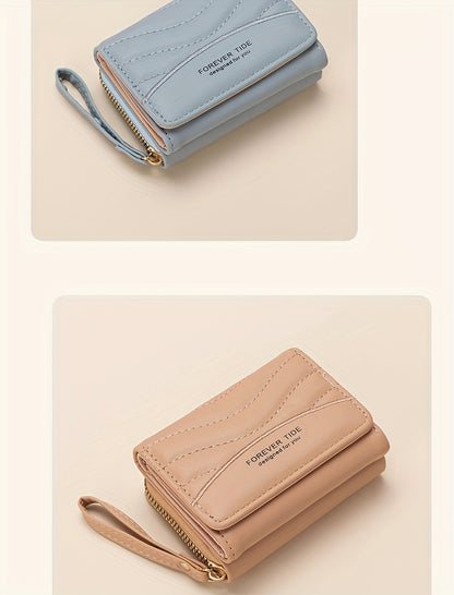 New Women's Fashion Minimalist Foldable Coin Purse with Clasp Design, Large Capacity, 6 Colors Available