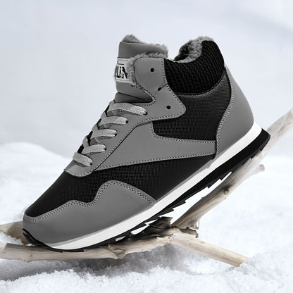 Men'S Winter Snow Boots - Warm Non-Slip Rubber Sole, Suitable for Hiking and Rock Climbing, Casual Fashion Street Style Lace-Up Design