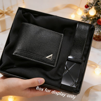 2pcs Men's wallet+Men's belt, business fashion casual gorgeous handsome sports Men's wallet, Men's daily matching, gifts designed for men, a great choice for Christmas and Valentine's Day gifts for fathers, (excluding picture