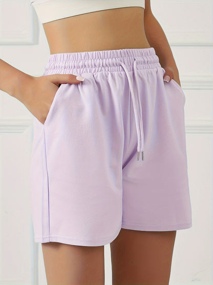 Women's Summer Drawstring Athletic Shorts with Front Pockets