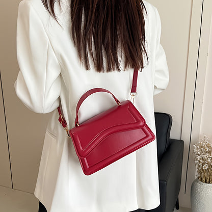 Fresh and trendy small square bag, one shoulder crossbody bag, youthful and sweet style, magnetic buckle closure bag, solid color, internet famous and popular bag