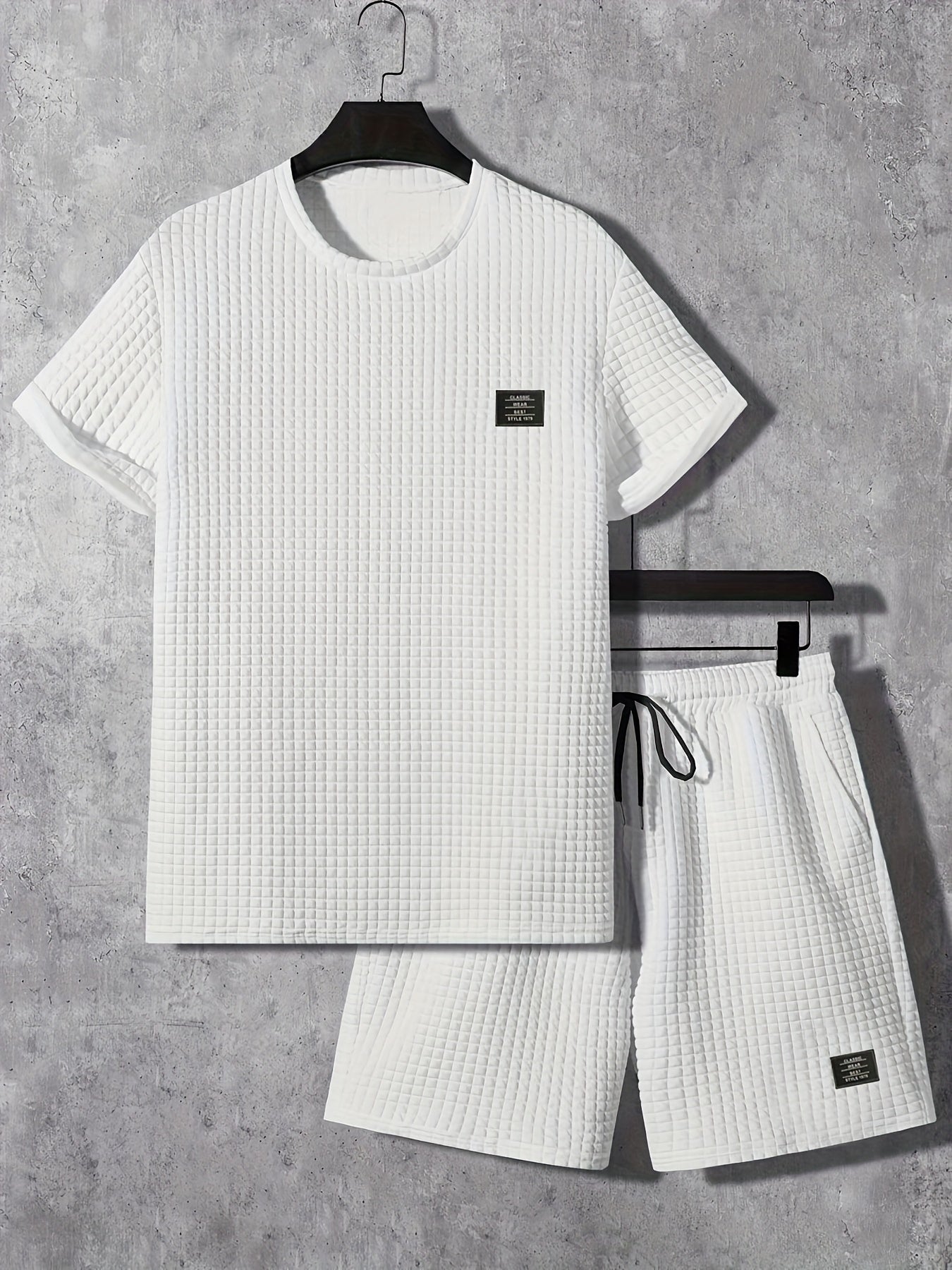 Summer Men's Casual Sports Set of 2, Trendy Round Neck Short Sleeve T-shirt + Shorts