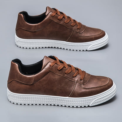 Men's Low-Top Casual Sneakers with Cushioned PVC Sole