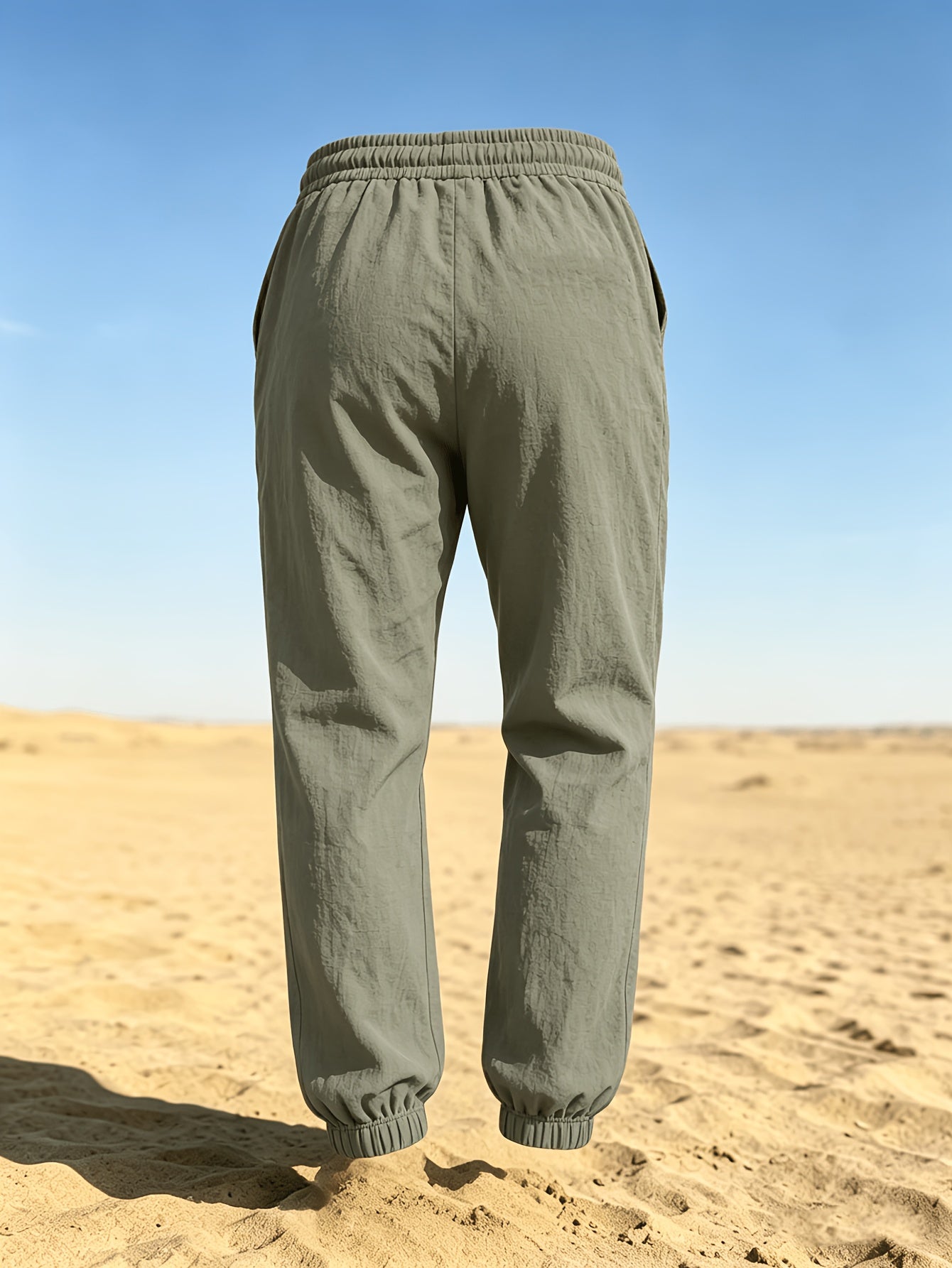 Men's Casual Linen Jogger Pants with Drawstring and Pockets
