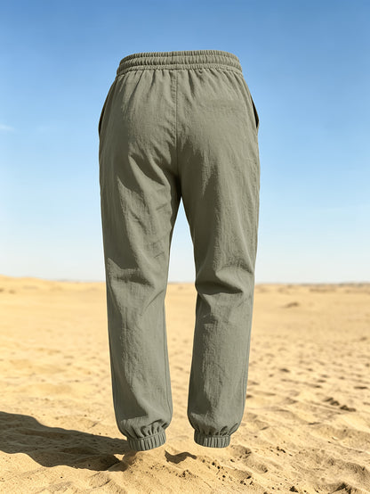 Men's Casual Linen Jogger Pants with Drawstring and Pockets