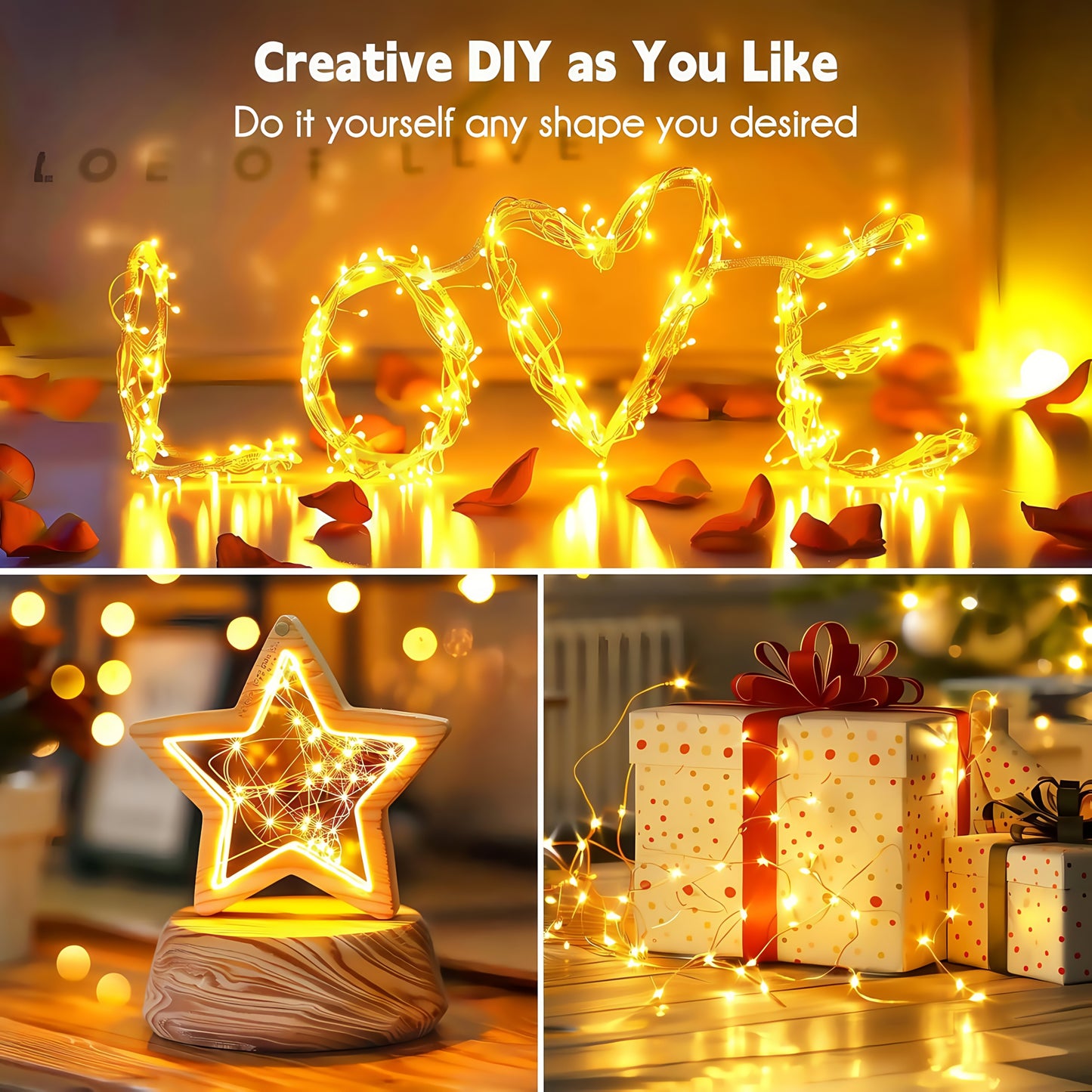 USB-Powered LED Fairy Lights with Remote Control - Copper Silvery Wire Garland for Weddings, Parties, Holidays, Birthdays, Halloween & Christmas Decor