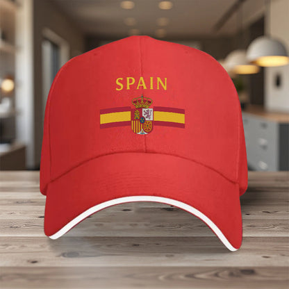 Men's Lightweight Adjustable Spanish Flag Sports Cap