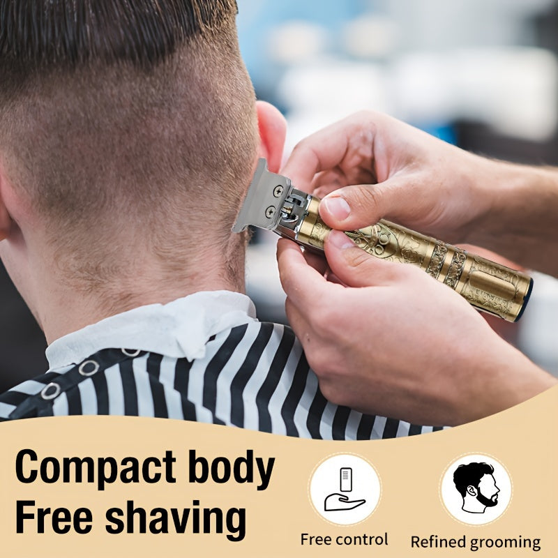 YAIAWISU Men's Cordless Electric Hair Clippers & Beard Trimmer with LCD Screen, USB-Rechargeable Cordless Grooming Kit, T-Blade Trimmer with Guide Comb Suitable for Hair, Shaving, and Scalp Trimming - ayq