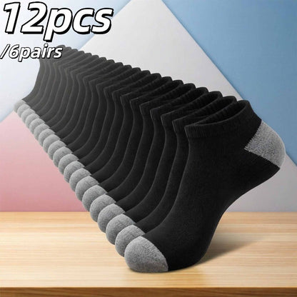 Men's Thickened Moisture-Wicking Sports Socks, Mid-Calf, 12-Pack
