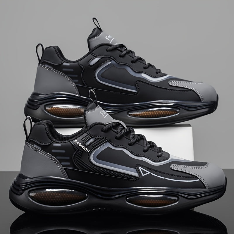 Men's All-Season Casual Outdoor Sneakers with Lace-Up Design