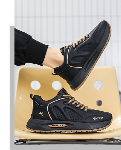 Men's Breathable Casual Sneakers - Trendy Dad Shoes with Thick Sole, Lace-Up, Mid-Top Design for Running  Fashion