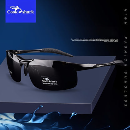 CookShark Polarized Men's Sunglasses Rimless Magnesium Alloy Frame