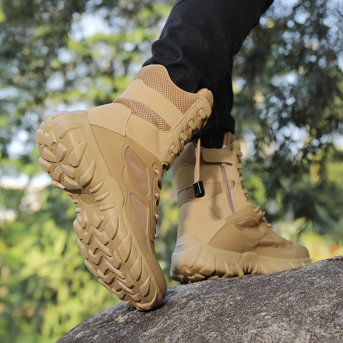 Men's All-Season Tactical Short Boots, Breathable & Comfortable