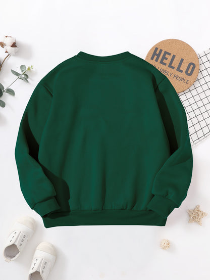 Boys' 2026 New Year'S Eve Party Sweatshirt - Hello 2026 Happy New Year Fireworks Print, Loose Fit Long Sleeve Pullover with Golden Glitter Lettering, Casual Winter Warmth For Boys, New Year Sweatshirt, Festive Clothing, Playf