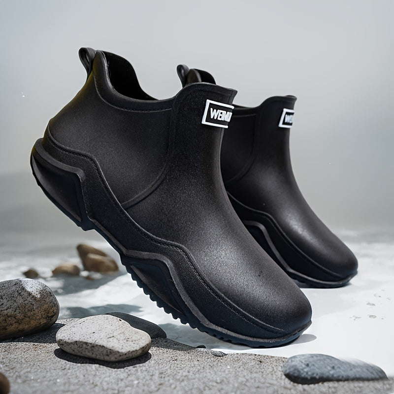 Men's Waterproof Non-Slip PVC Rain Boots for Outdoor Work