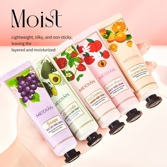 5pcs/set Hand Cream Set, Moisturizing And Nourishing Hand Lotion for Dry Cracked Hands, Gift for Women