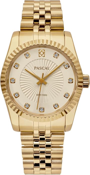 PASCAL Timeless Classic Diamond Swiss Quartz Watch for Men