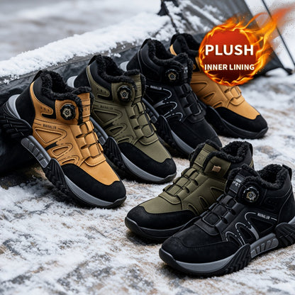 Men's Winter Riding Boots Mid-Top Cold-Proof Hiking Shoes