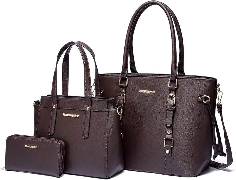 Women’s 3-Piece Tote Bag and Wallet Set – Stylish Shoulder Satchel