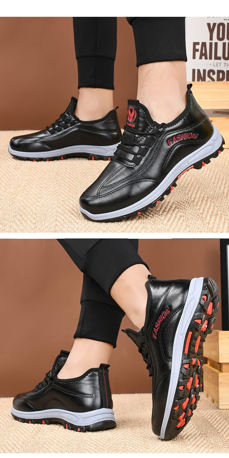 Men'S Winter Shoes - Lightweight Cold Weather Sneakers with Non-Slip Rubber Sole, Brown Formal & Casual Shoes for Dad, Everyday & Formal Events - Easy-Clean Synthetic Upper, Seasonal Footwear, Sleek Design, Comfortable Fit, L