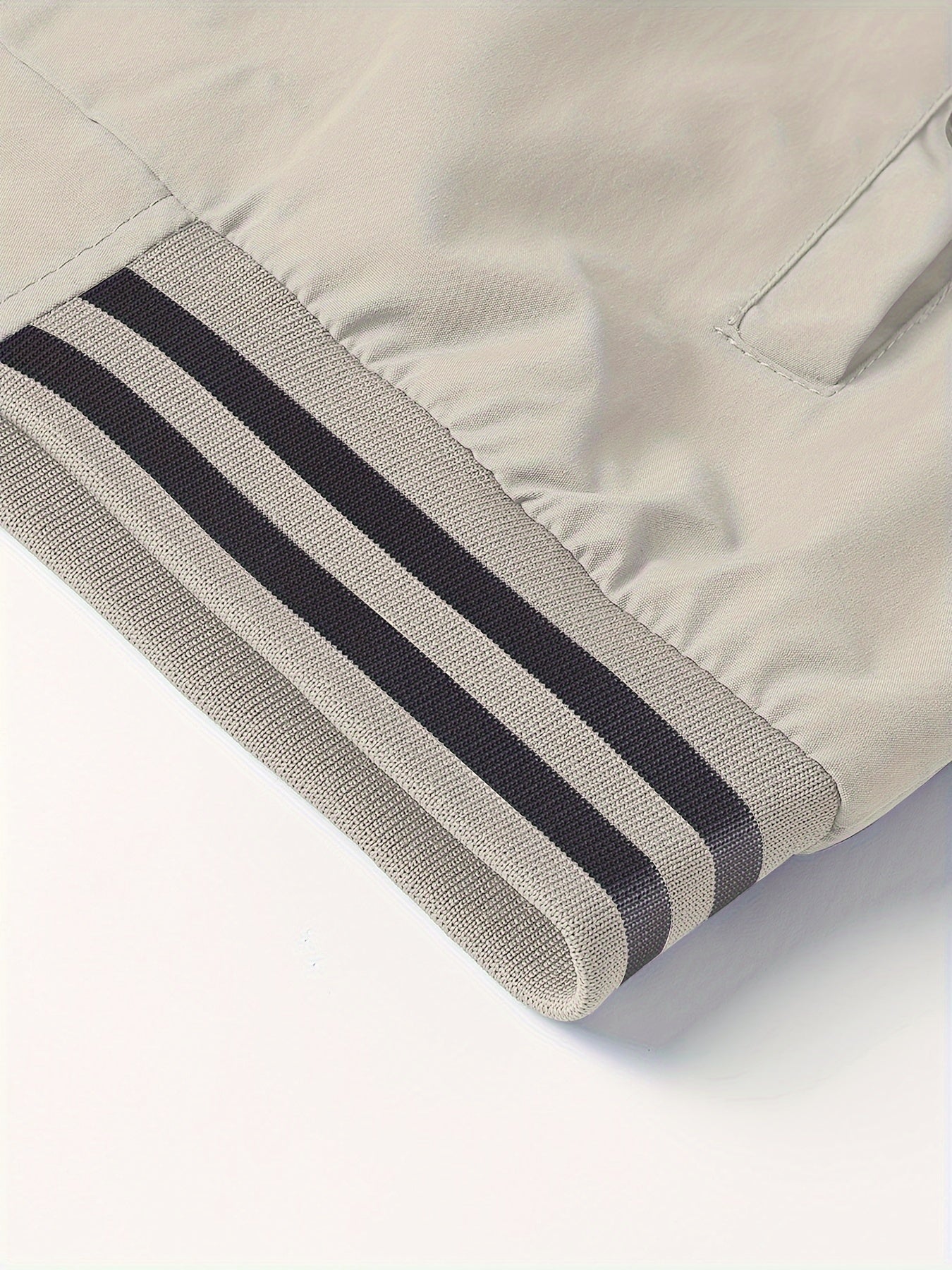 Men's Stand Collar Long Sleeve Zip Up Sports Jacket With Contrast Trim Design, Men's Spring Fall Outwear, As Gifts