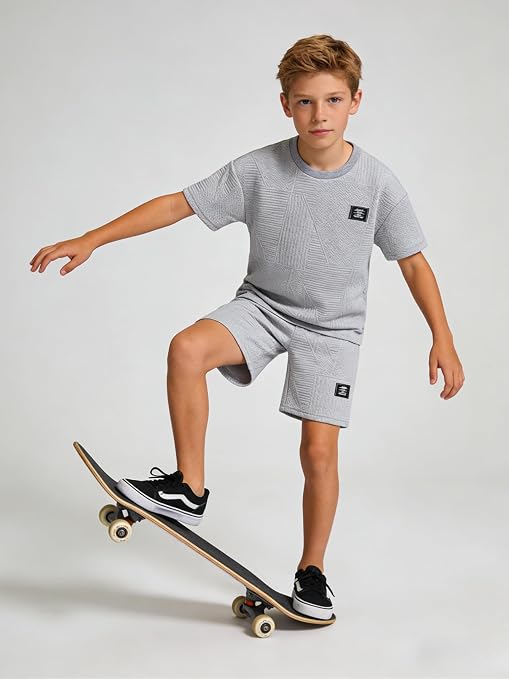 Boys Summer Short Sleeve Top & Shorts Set Casual Outfit