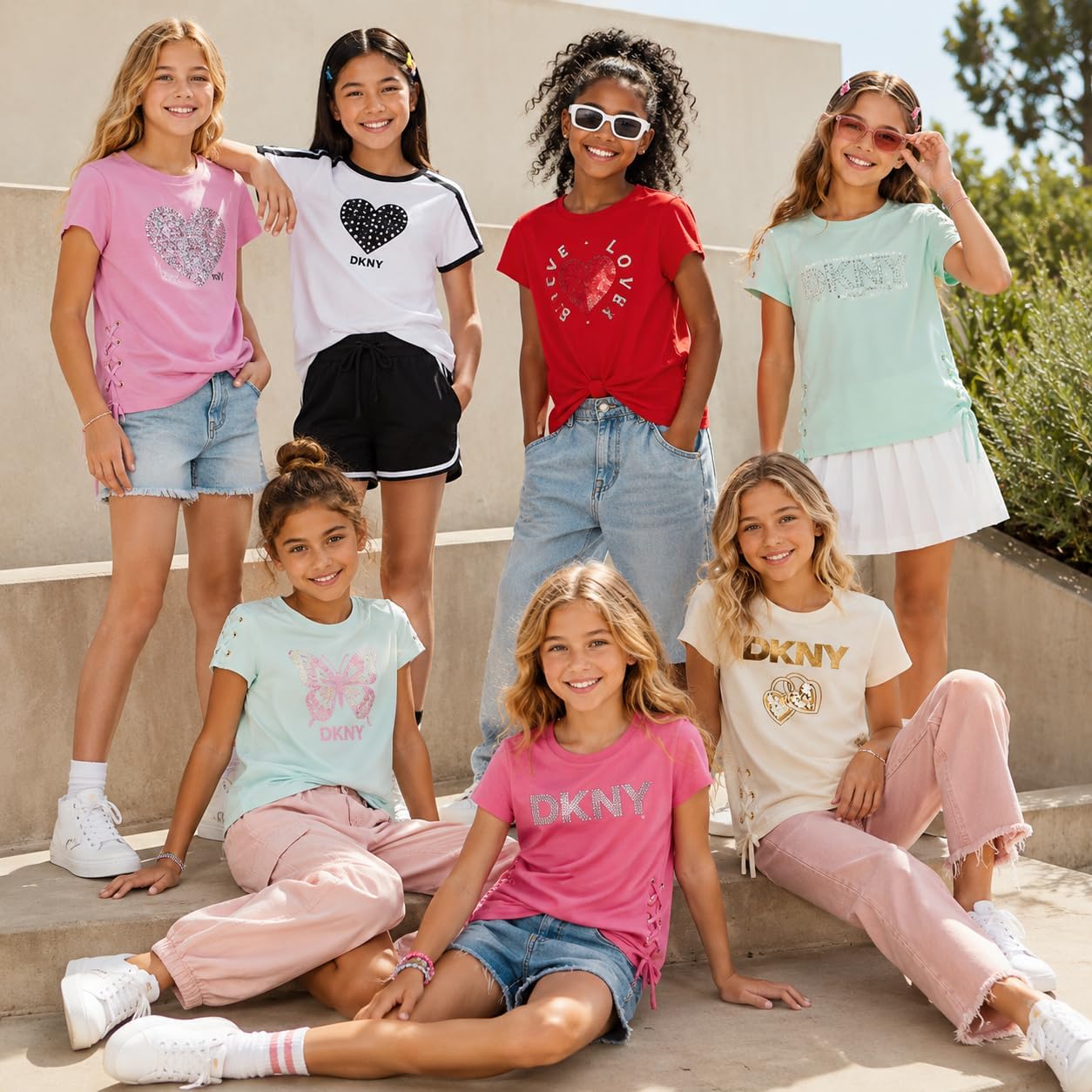 Girls Cotton Blend Short Sleeve Graphic Tee T-Shirt