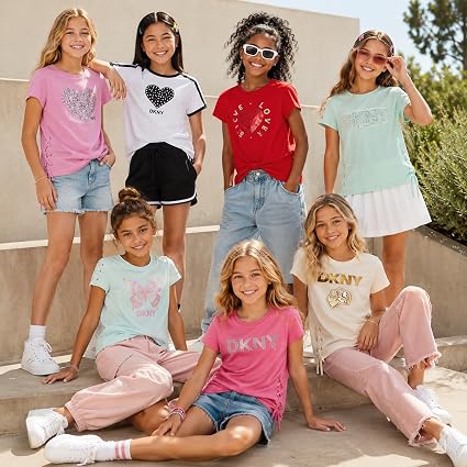 Girls Cotton Blend Short Sleeve Graphic Tee T-Shirt