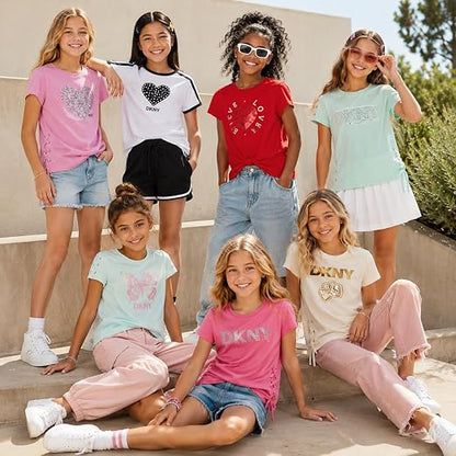 Girls Cotton Blend Short Sleeve Graphic Tee T-Shirt