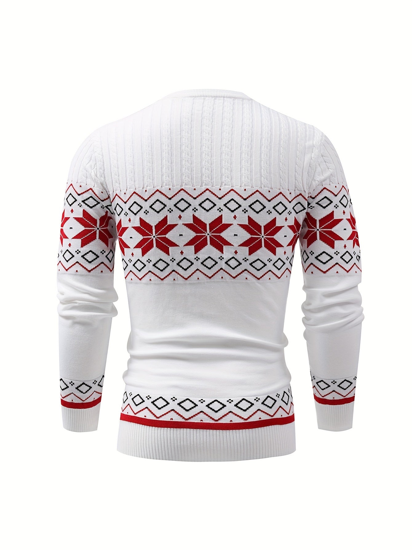 Men'S Jacquard Casual Knitted Warm Top