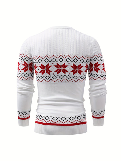 Men'S Jacquard Casual Knitted Warm Top
