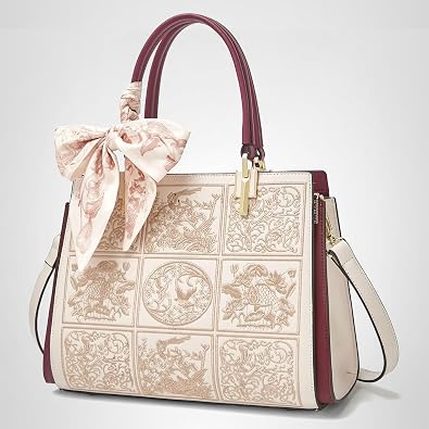 FOXLOVER Medium Vintage Tote Bag for Women Top-Handle Satchel