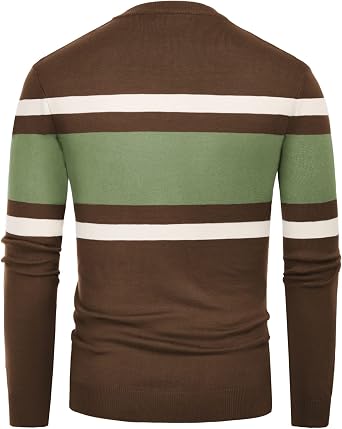 Men's Striped Crewneck Pullover Sweater by PJ PAUL JONES
