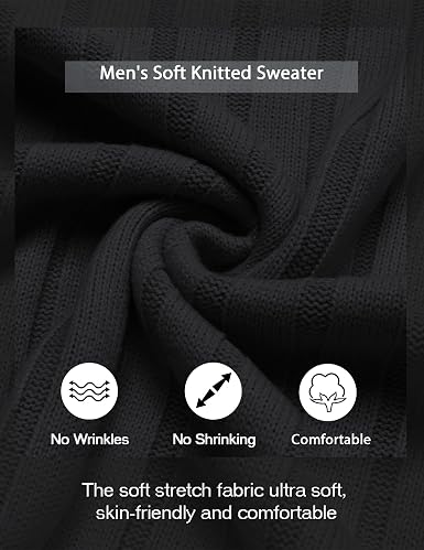 Men's Ribbed Crewneck Pullover Sweater Soft Warm Knit