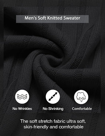 Men's Ribbed Crewneck Pullover Sweater Soft Warm Knit