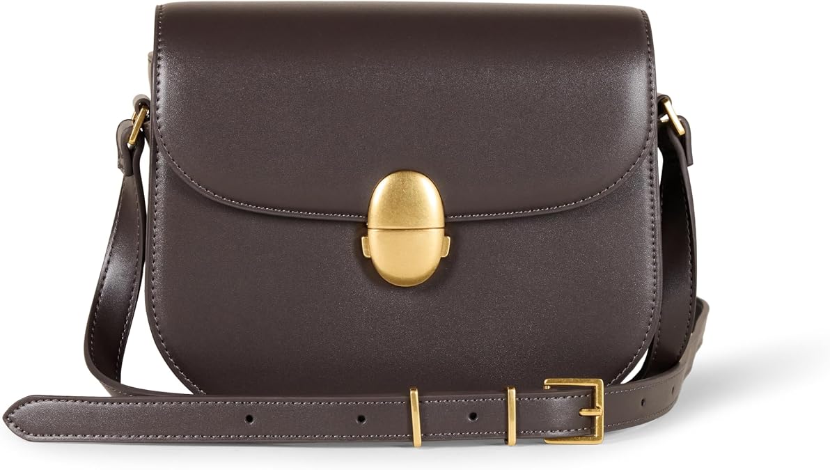 Women's Crossbody Flap Bag with Adjustable Strap and Pocket
