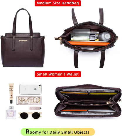 Women’s 3-Piece Tote Bag and Wallet Set – Stylish Shoulder Satchel