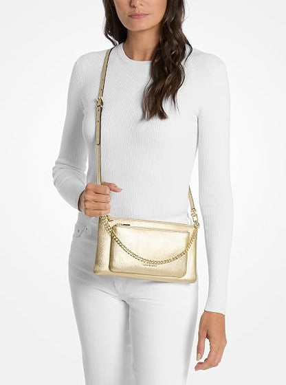 Michael Kors Jet Set Medium Pebbled Leather Convertible Bag