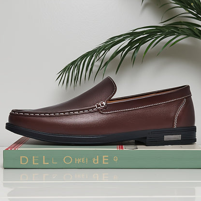 Men's Casual Slip-On Loafers, All-Season Leather Shoes