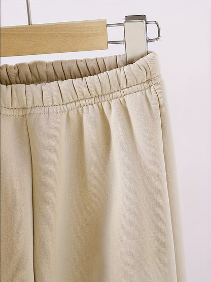 2pcs Boys' Casual Polyester Tracksuit Set, Los Angeles Alphabet Print, Medium Stretch Knit Fabric, Regular Fit, with Fleece-Lined Long Sleeve Hoodie and Joggers, for Daily & Outdoor Wear, Fall/Winter Warmth, for Outdoor