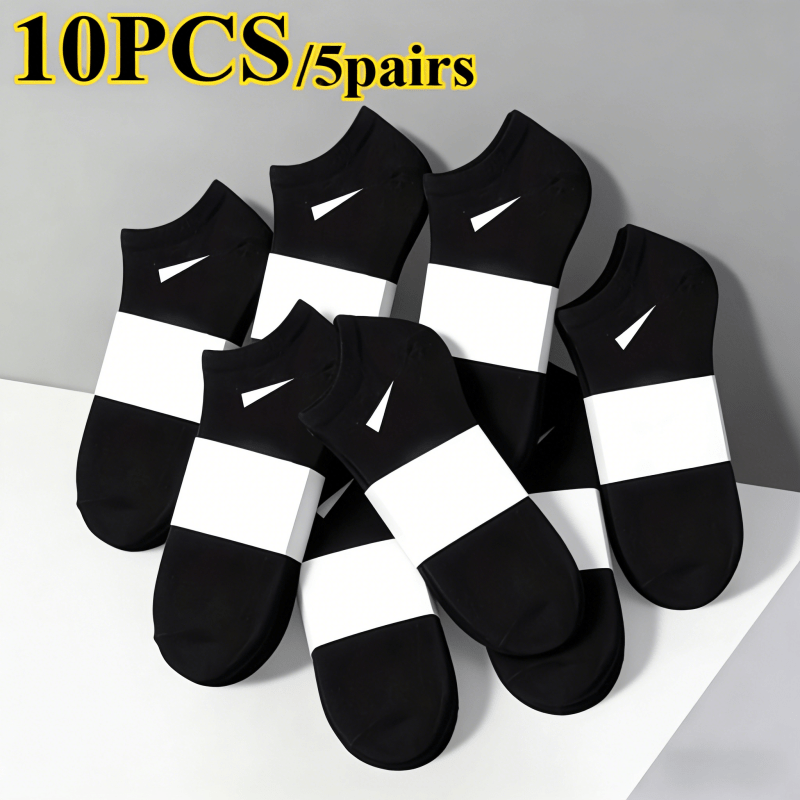 Unisex Casual Sports Ankle Socks 10pcs Breathable & Sweat-Proof