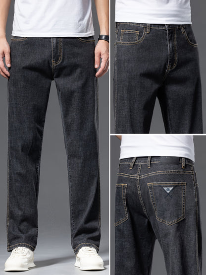 Geng Yuanshi High-End Summer Men's Jeans New Trend Fashion Straight-Leg Light Business Stretch Denim Pants