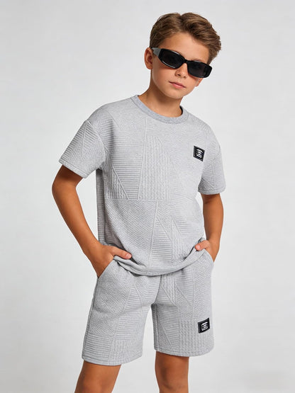 Boys Summer Short Sleeve Top & Shorts Set Casual Outfit